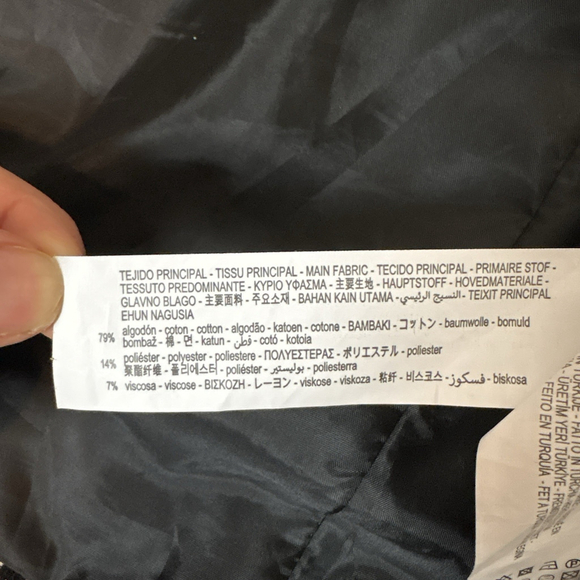 ZARA Black White Gingham Double Breasted Blazer Small Structured Cotton Jacket - Picture 10 of 10